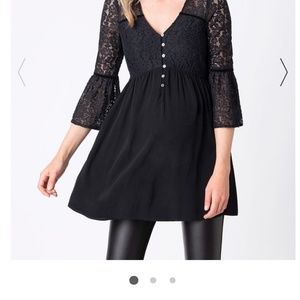 Black Lace Detail Maternity Tunic
